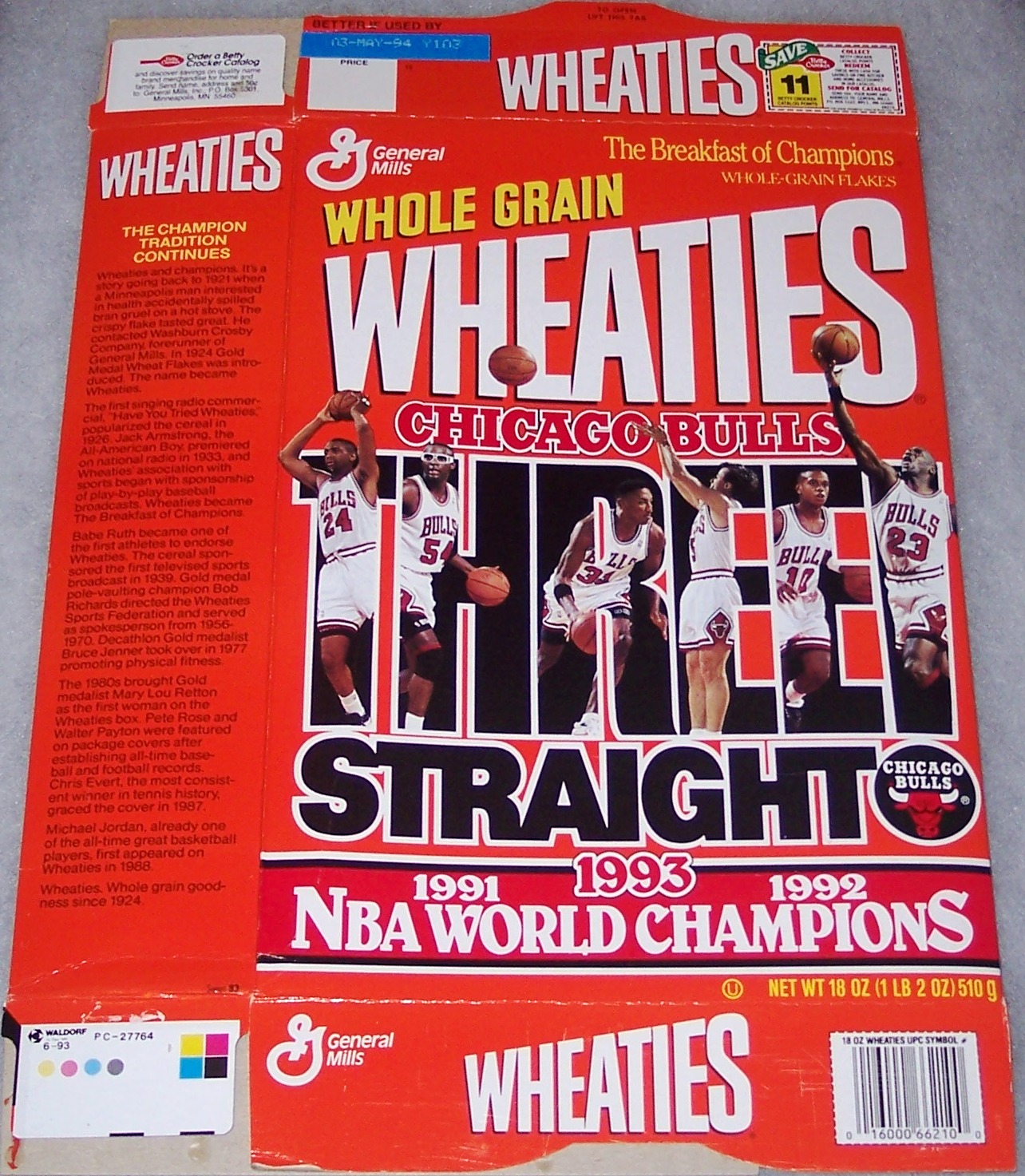 1991 chicago bulls wheaties box